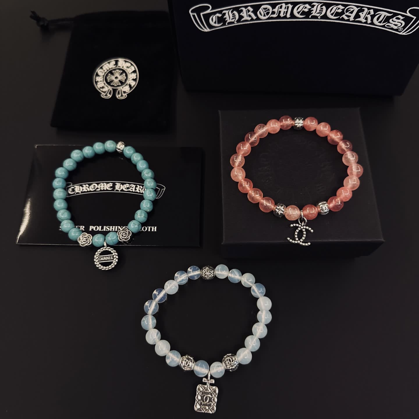 Chrome Hearts Chromeharts Beaded Bracelet Set Chrome Hearts Chromeharts Beaded Bracelet Set